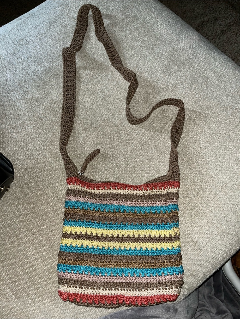 The Sak Brown Multicolor Crochet Crossbody Bag
